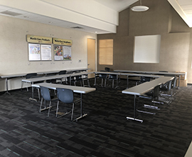 Room with tables and chairs